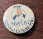 1930 s Buffalo Evening News pinback Button 1 25 In Dia Pop  208187 Backing Paper