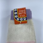 Vtg Women   s Socks Tres Sets Crew Purple Pink Stripe Nos Acrylic Usa 9-11 Terry