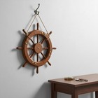 Nautical Wheel Wall Decor Mediterranean Style Wooden Steering Wheel Decoration