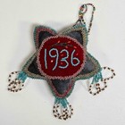 Antique Native American Iroquois Indian 1936 Star Beaded Pin Cushion Souvenir