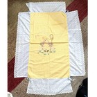 Vintage Little Bo Peep Hand Embroidered Baby Crib Quilt Coverlet Sheet Handmade