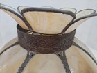 Tulip  Lamp Shade Slag Glass Antique 8 Panel Hanging 17 X 11 5 Cream See Descrip