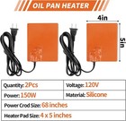 2pcs Silicone Car Engine Heater Pad - 4  X 5  Self-adhesive Oil Pan Heater Pad W