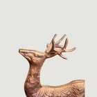 Vintage Brass Leaping Reindeer Figurine Etched Deer Buck Christmas Decor