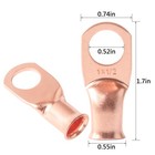 1 Awg Bare Copper Cable Wire Lugs 1 2  Ring Terminals Battery Welding Cable 5pcs
