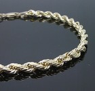 Real 10k Yellow Gold Rope Bracelet 4mm 7 5 Inch Men Women Real Diamond Cut