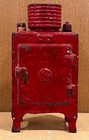 Antique Cast Iron Coin Bank Hubley Ge Refrigerator Ice Box Red Rare Advertising
