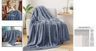Large Plush Stone Blue Fleece Blanket - Durable  Soft   All-season Comfort 50x70