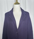 Talbots Blazer Jacket Cardigan Women Xl 100  Merino Wool Knit Purple Button Up