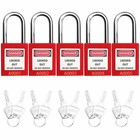 Lockout Tagout Locks 5pcs Loto Padlocks Product For Lock Out Tag Red 