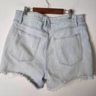 Good American Size 31 Bombshell Jean Distressed Denim Cutoff Shorts Light Wash