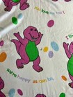Vintage 1992 Barney Purple Dinosaur 90    X 67    Twin Bed Sheet    i Love You   