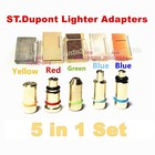Dupont Lighter Gas Refill Adapters 5 In 1 Set Yellow red green blue Caps