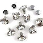 200 Sets 10mm Crystal Rhinestone Rivets White Clear Silver Diy Leather Craft