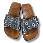 Calleen Cordero Sandals Womens 7 Black Handcrafted Flat Slide Y2k Festival