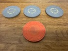 Lot Of 4 Las Vegas Club Casino Chips No Cash Value Ncv 1980s Obsolete Grey   Red