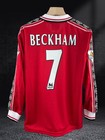Manchester United 1998-1999 David Beckham  7 Home Long-sleeve Jersey