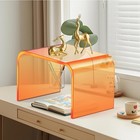 Bopkowi Acrylic Step Stool Orange Non-slip Smooth Edges 250 Lbs Kids Teens