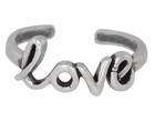 Sterling Silver 925 Love Toe Ring Adjustable Size Oxidized   Made In Usa