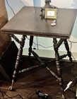Rare Antique Merklen Mahogany Wood Ball   Iron Claw Parlor side Table Ca 1880   s