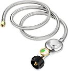5ft Propane Hose Regulator With Gauge For Most Lp Gas Grill  Heater  3 8  Female