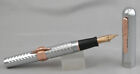 Conklin Crescent Chrome Chased   Rose Gold 125th Ltd Ed Fountain Pen - Omniflex