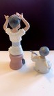 Lladro Black Americana Figurines Girl   Angel Boy Set Porcelain Spain Vintage   
