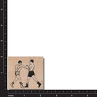 Wood Rubber Stamp  2 Men Boxing  Sports people man Stamp boxer glove hand person