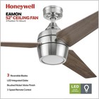 Honeywell Eamon Ceiling Fan  Quiet Motor And Remote Control  52   Brushed Nickel
