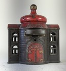 Kyser   Rex Presto Antique Cast Iron Mechanical Bank Without Key Crack In Dome