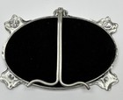 Vintage Elias Fine 1883 Pewter Oval Photo Picture Frame With Easel Glass Sn 925