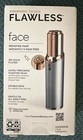 New Finishing Touch Flawless Painless Face Hair Remover Built In Light Blue gold