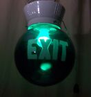 Antique Exit Glass Large 8  Globe Vtg Porcelain Light Fixture Art Green Usa  c50