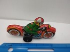 Vintage Tin Racing Motorcycle Friction Toy Motorcycle   Rider - Made In Japan