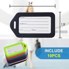 10 Pcs Luggage Tags 3 4x1 9  Plastic Identifiers W Lanyard Name Travel Accessori