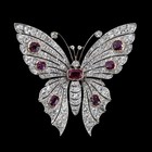 3ct Round Lab Created Diamond Pretty Butterfly Brooch Pin 14k White Gold Plated