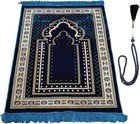 Muslim Prayer Mat Rug With Tasbih   Portable Turkish Islamic Prayer Rug Blue