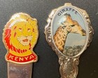 Vintage Giraffe And Lion Souvenir Spoons From Kenya  two Total  