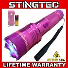 Stun Gun 350 Million Volt Rechargeable   Led Flashlight   Pepper Spray Pink Set