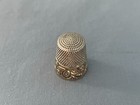 Antique Simons Brothers Gold Band Sterling Silver Thimble