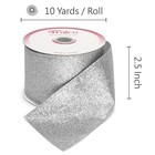 Traico Silver Glitter Wired Ribbon 2 5 Inch X 10 Yards  30 2 5  X 10y 