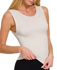 Round Neck Seamless Soft Tank Top Layering Basics Sleeveless Perfect Stretch