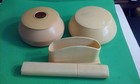 Vintage Ivory-tone Celluloid Vanity 4-piece Set