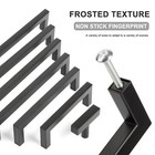 20 Pack Solid Square Bar Cabinet Handle Matte Black Cupboard Pulls For Kitchen