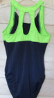 Gk Elite Leotard Sleek Navy Bright Green Gymnastics Cl Childs Girls L Euc