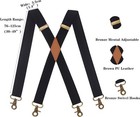 Mens Suspenders With 4 Swivel Hooks Adjustable Heavy Duty Braces Black-05 