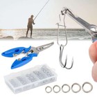 200pcs Stainless Steel 5 Size Fishing Lures Split Rings For Fish Snap Connector