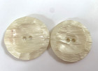 Vintage Buttons Lot Of 2 White Round Large  1 75  Two Hole Textured