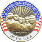 Bl15-4 250th Anniversary President Donald Trump Challenge Coin Mount Rushmore 17
