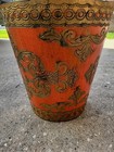 Vtg Italian Florentine 11x10 Gold Gilt Tole Waste Basket Trash Bin